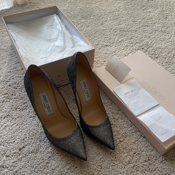 Jimmy Choo - Lame Glitter Anthracite - Anouk - Size 35 - 5 inches heels - Picture 4 of 6